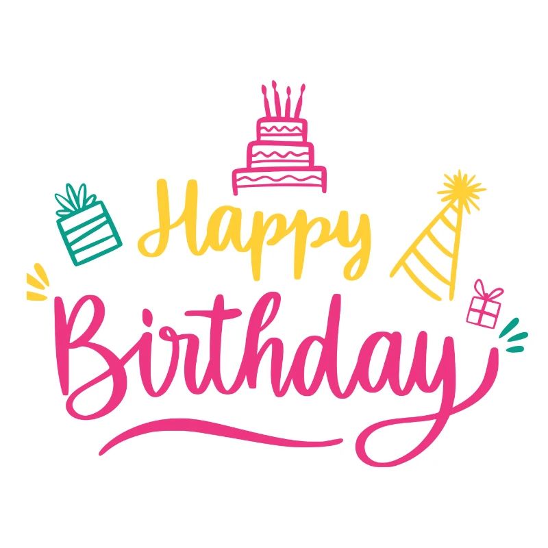 Écriture colorée Joyeux Anniversaire