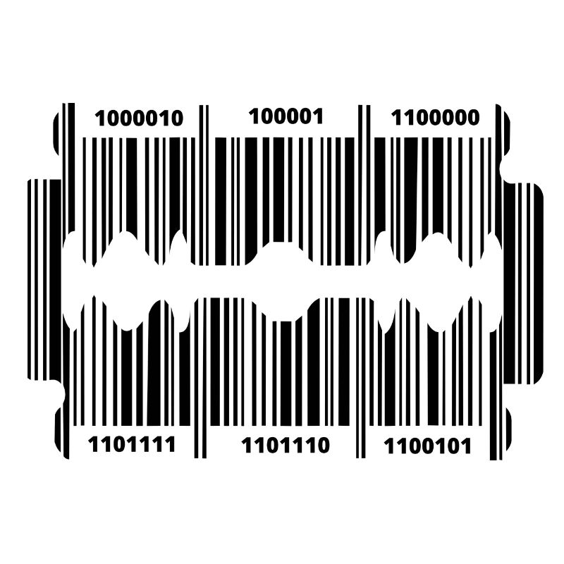 Rasierklinge mit geheim Code