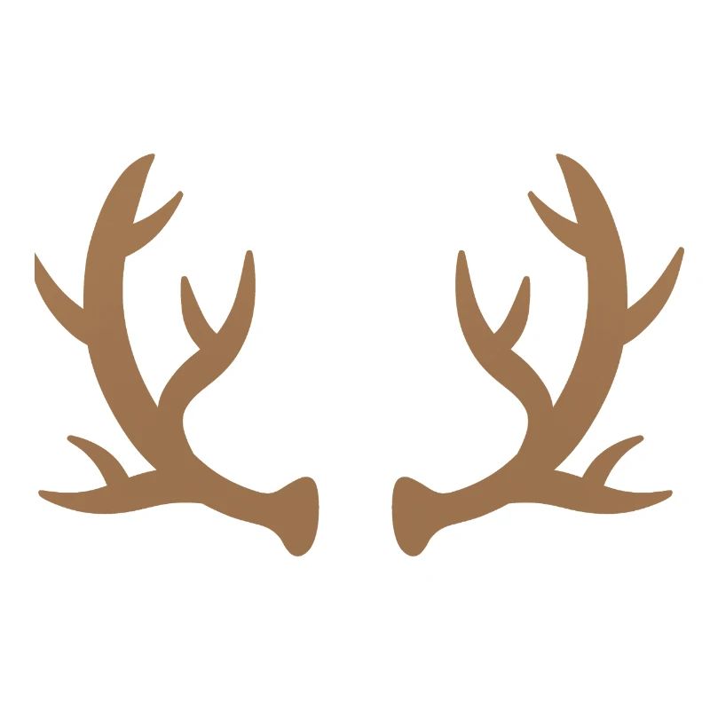 Brown Deer Antlers Silhouette