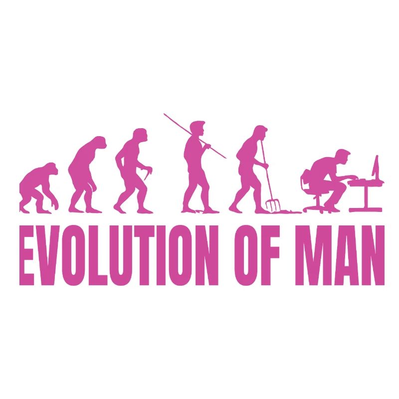 Evolution of Man Programmierer Informatik pink
