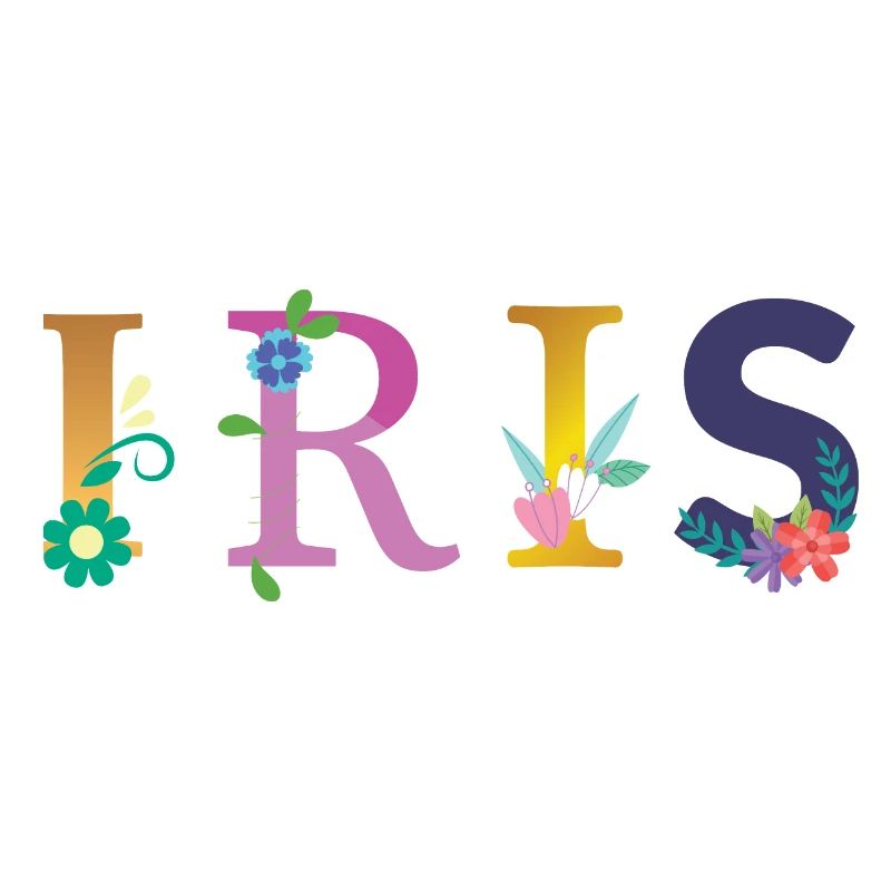 IRIS Name Adorned with Flowers