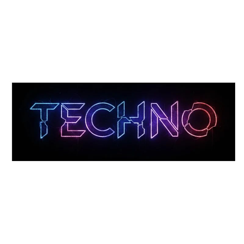 Techno Neon Glitch Text
