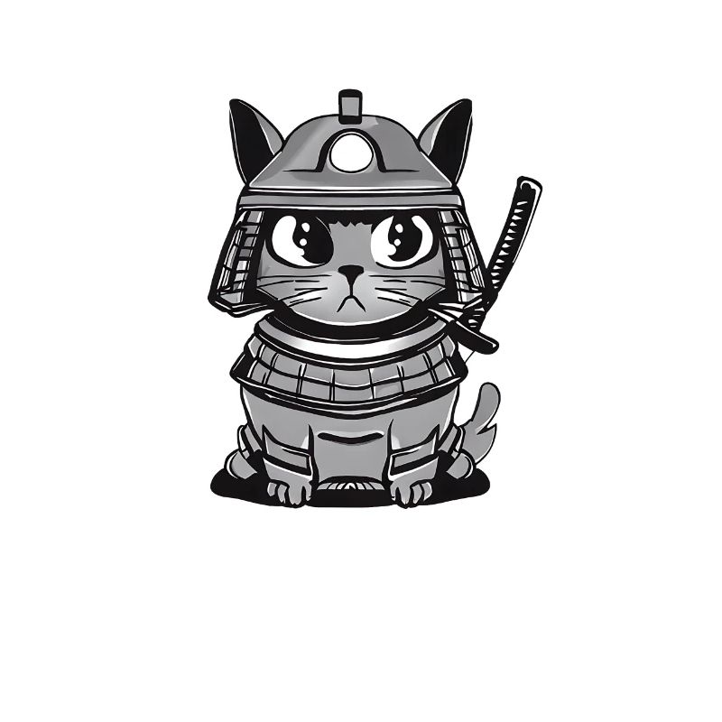 Cat Cat Samurai Japon Katana Épée