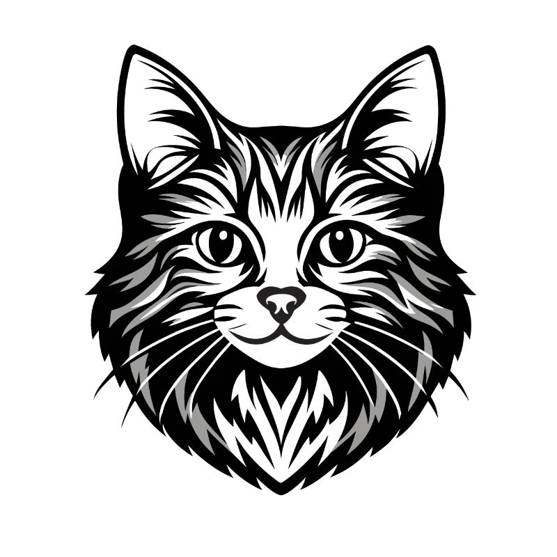 Illustration complexe de visage de chat