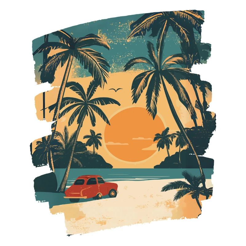 Beach Palm Trees Sun Summer