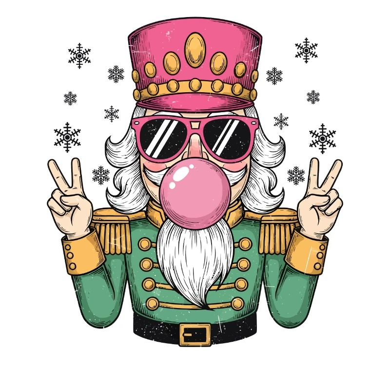 Nutcracker blows chewing gum