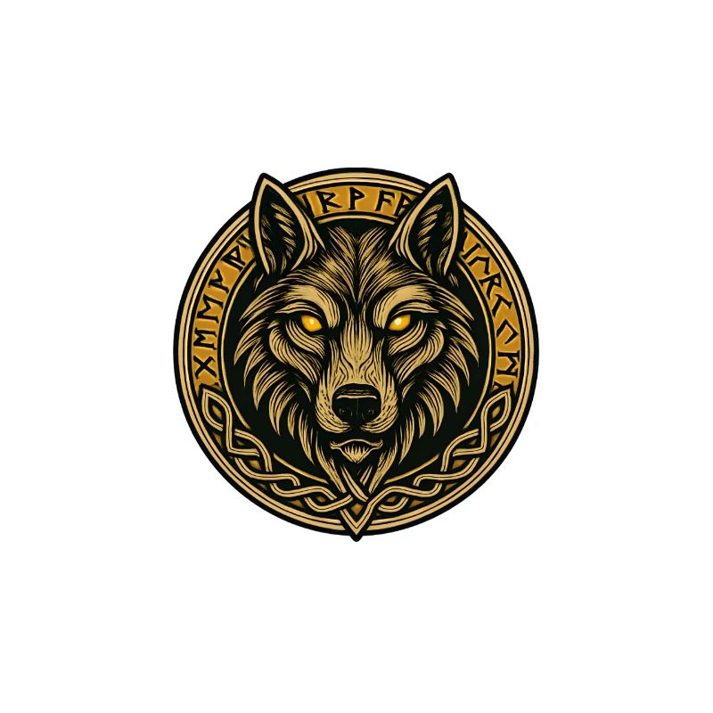Wolfsmedaillon mit Runenring