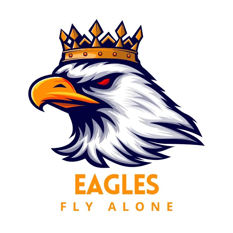 Cartoon Eagles fly alone