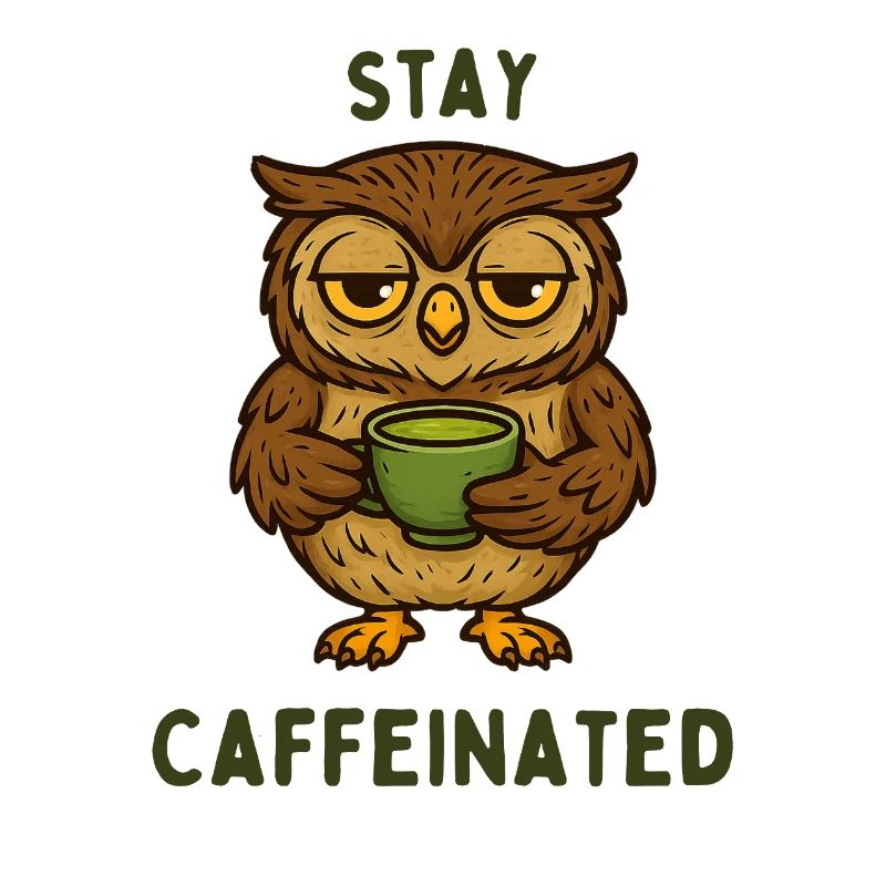 Bleib Kaffeiniert – Eulenmotiv