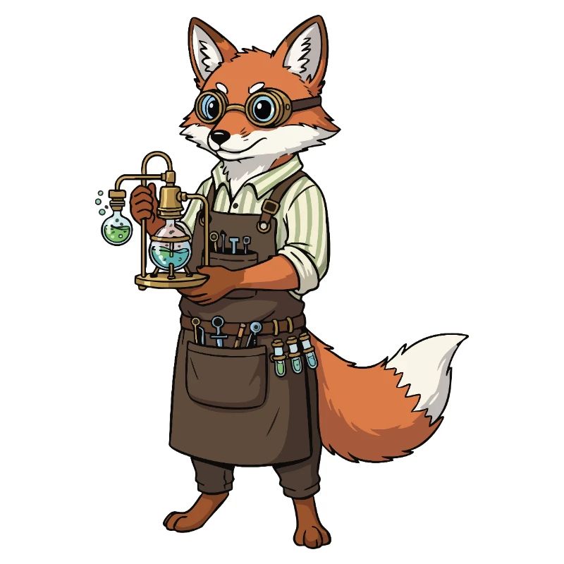 Fox Alchemist Steampunk Mad Scientist