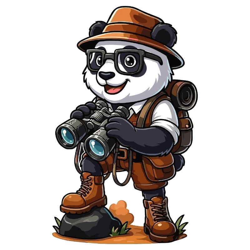 Drôle d’aventure de camping de randonnée Panda Explorer