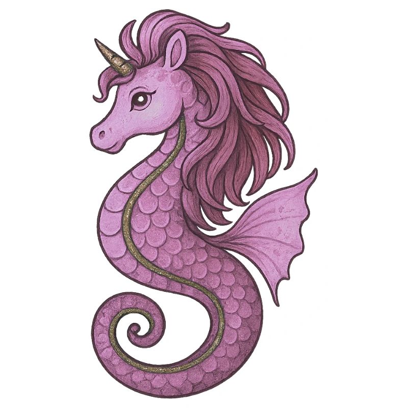 Seepferdchen-Einhorn Pink Violet