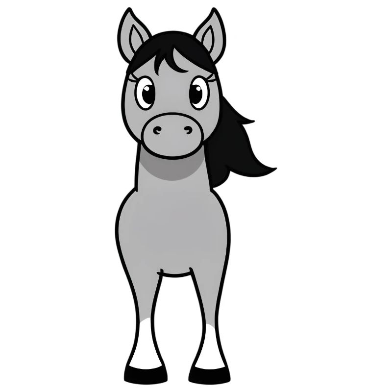 Gray bangs with black mane
