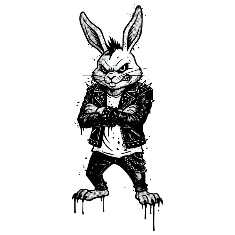 Heavy Metal Easter Bunny Rocker Easter Hardcore Bunny