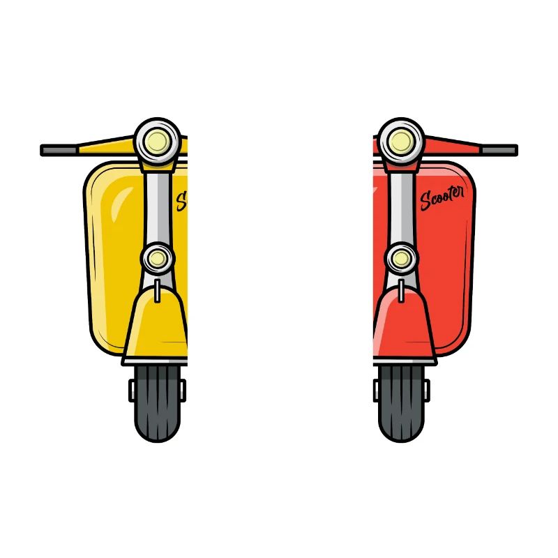 2 Scooter Motorroller Rollergelb rot