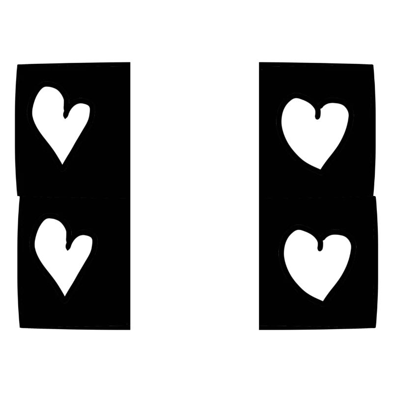 Sei cuori cuore rettangolo forma