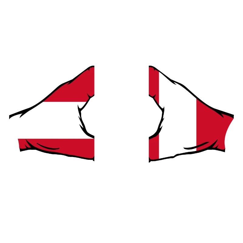 Austria Peru Flag Hands Heart Shape