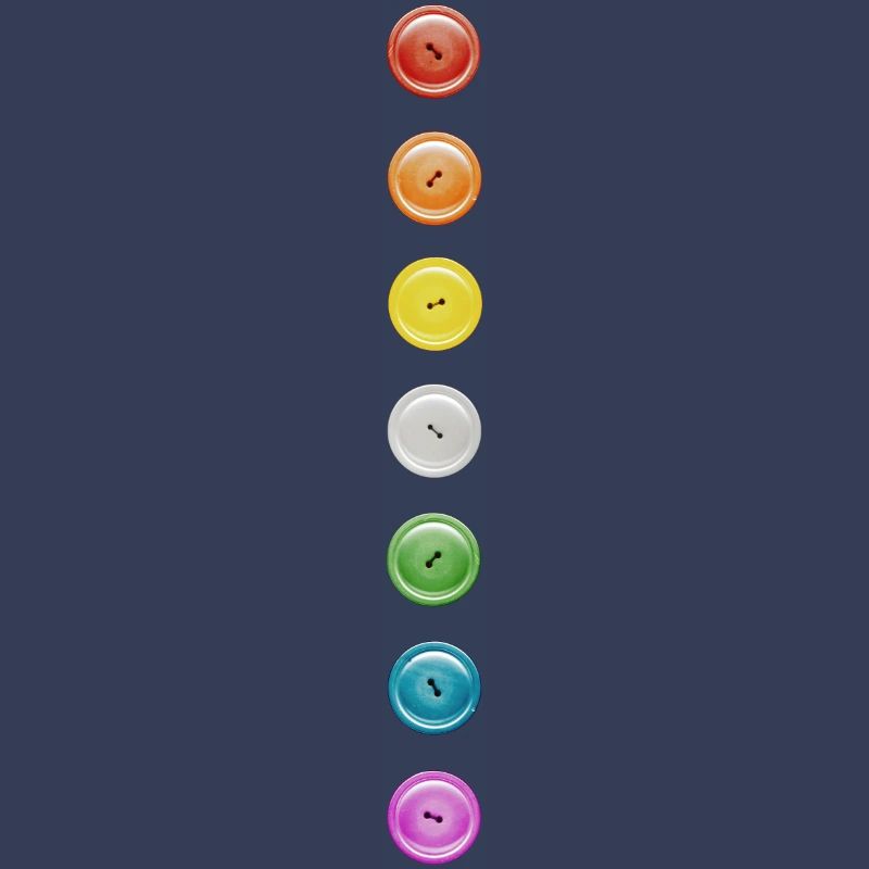 Button Buttons Rainbow 7 Dots Funny Button Row