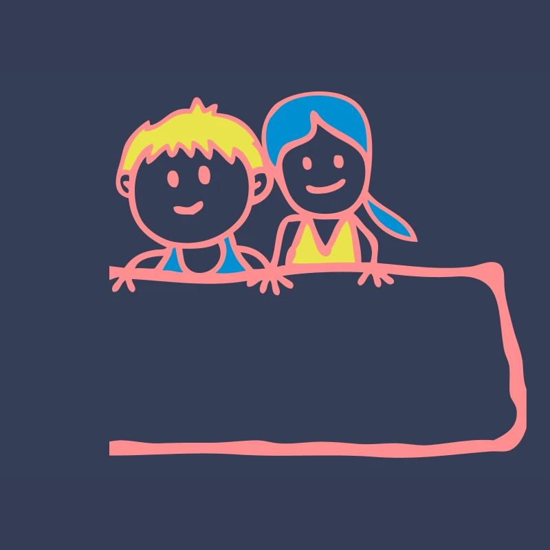 Zeichen-Panel Junge Mädchen Partei anniv