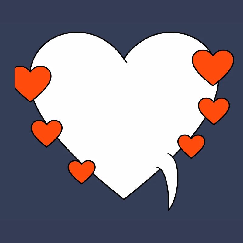 Speech bubble with hearts