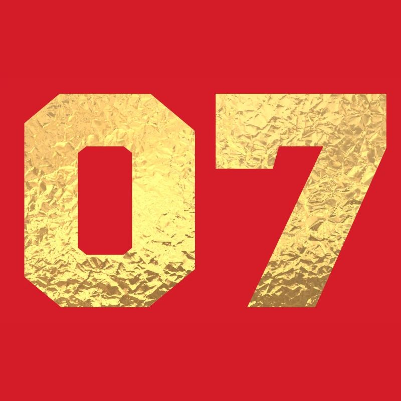 Nummer 7 Gold Glitter - 7. Jahrestag