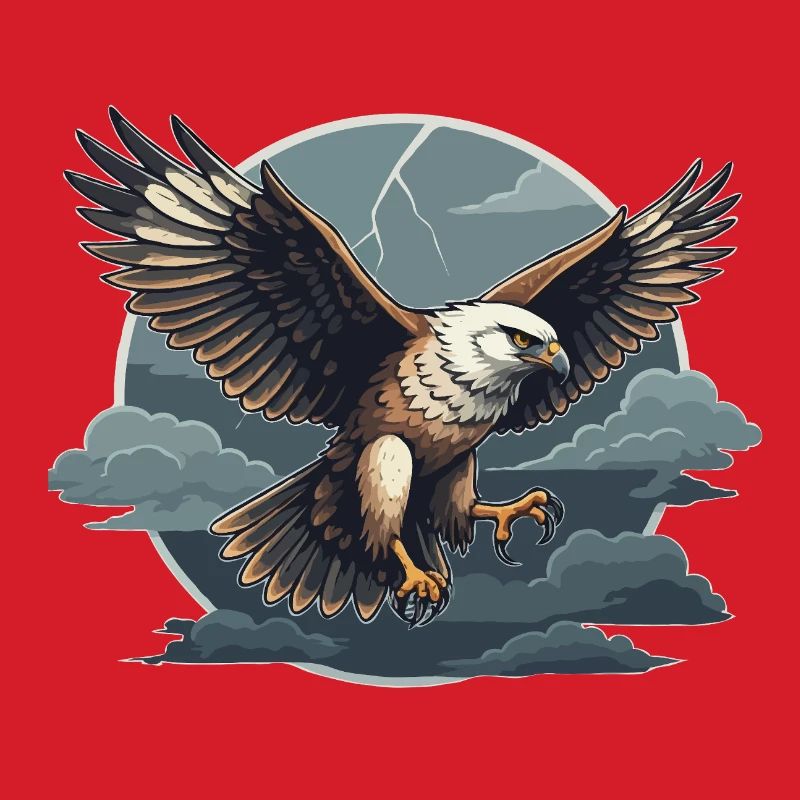 Goshawk and storm clouds