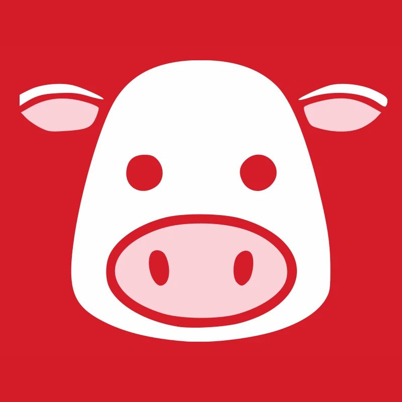 Cute Cow Head Face Comic Vector