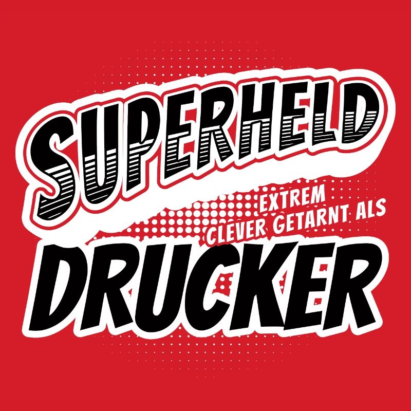 Superheld, clever getarnt als Drucker