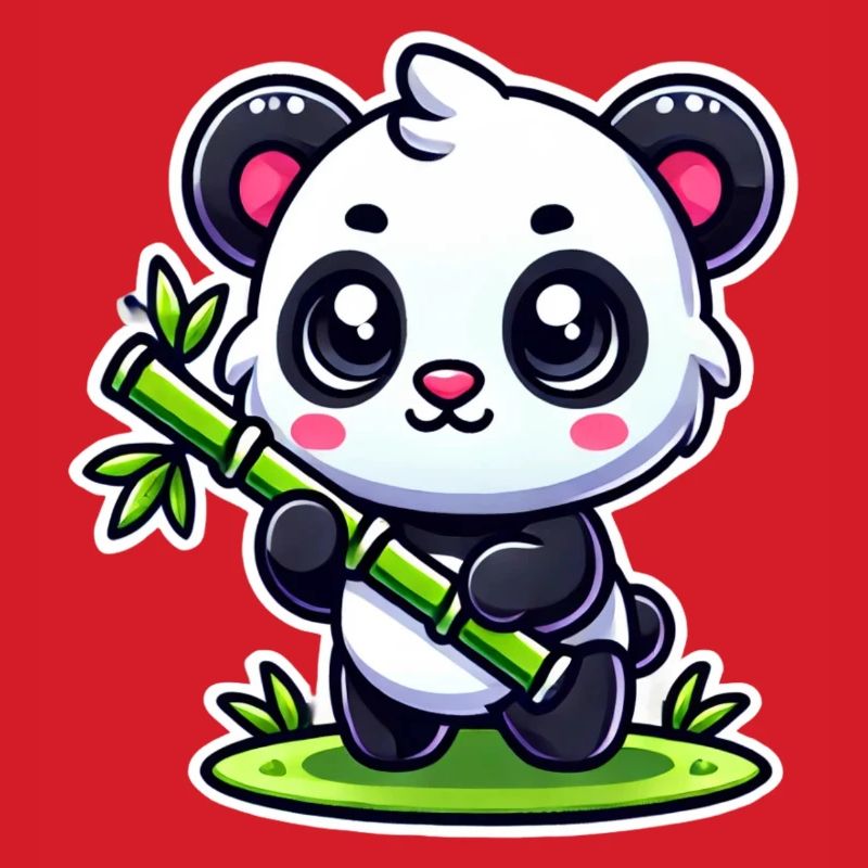 Süßer Panda mit Bambus
