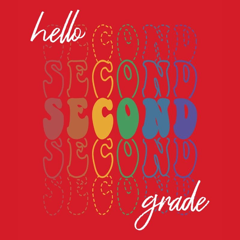 Hello 2nd Grade Retro Groovy Elementary School Gift