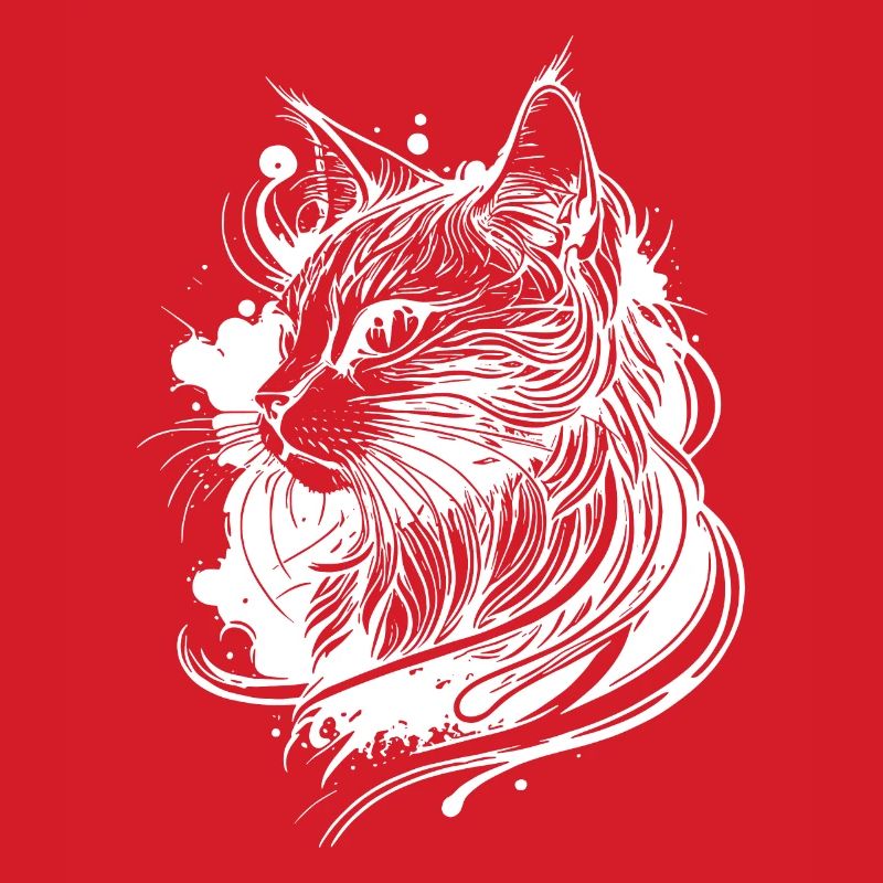 Chat de l’espace mignon dans le style de tatouage