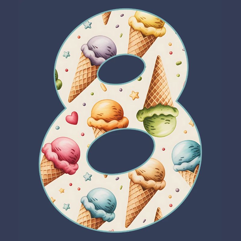 EISCREME NUMMER 8 JAHRE EIS 8. GEBURTSTAG