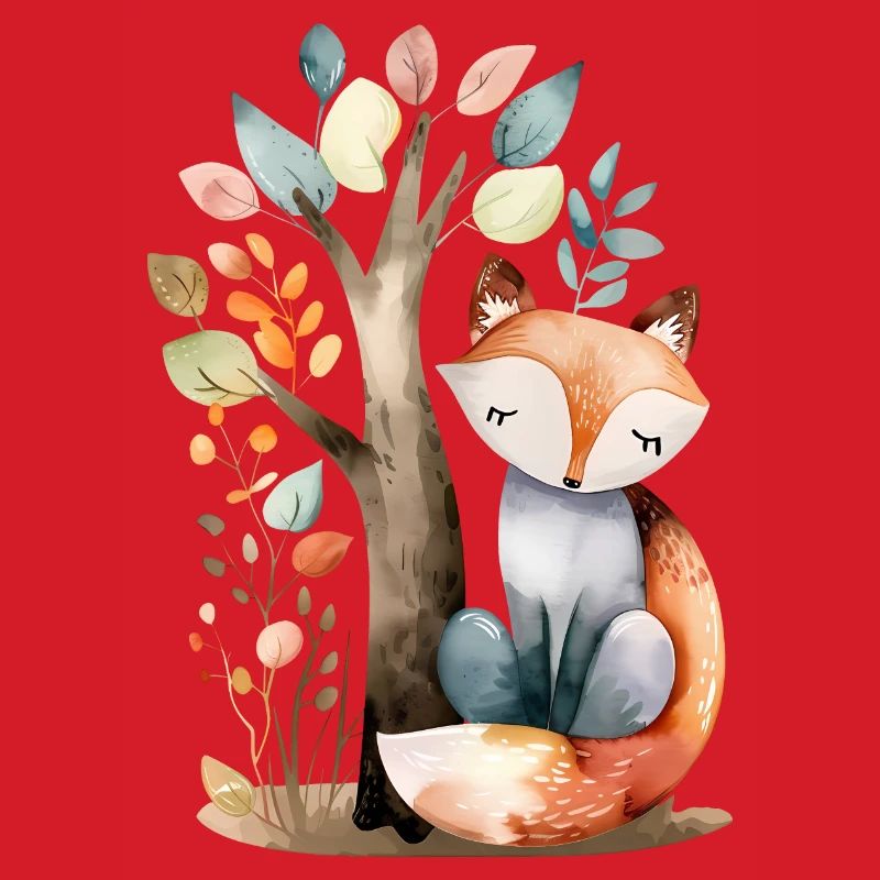 Cute Fox Under Tree