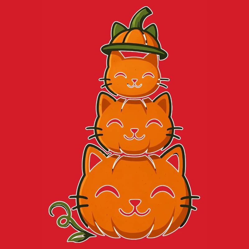 Happy Pumpkin Cat Stack