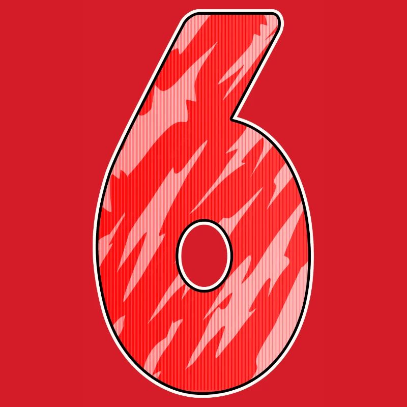 Nummer 6 Muster Rot