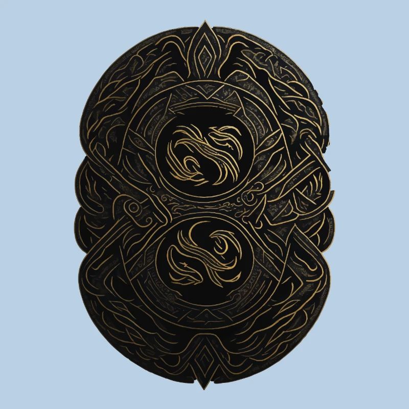Monogramme Maya noir et or