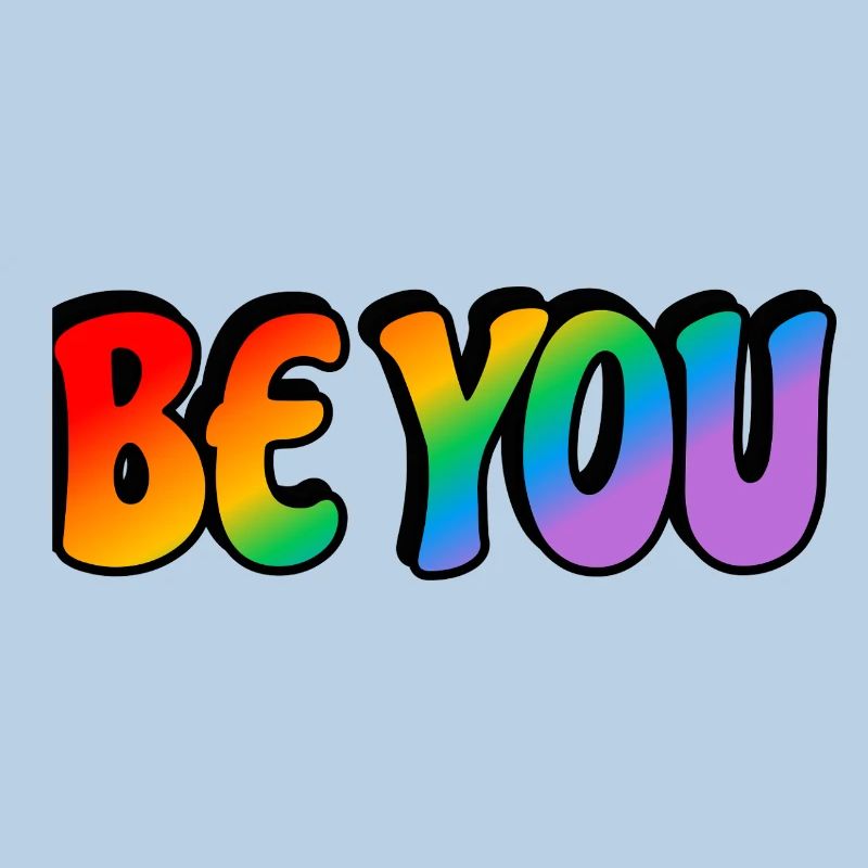 Sei du Regenbogen Text LGBTQ Pride Monat