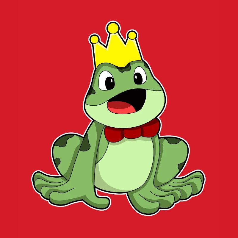 Frog as frog king with crown