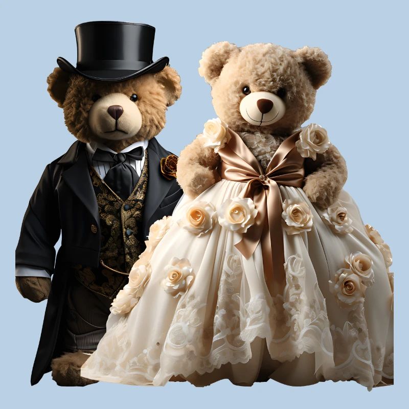 Two happy newlywed bears
