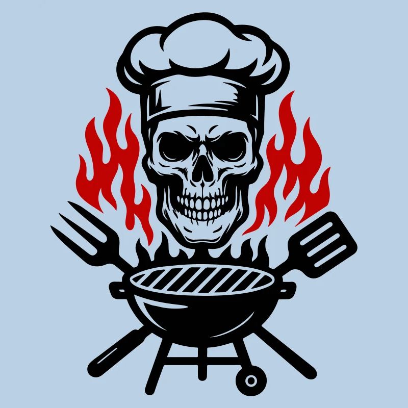 Grill Skull Chef Grilling
