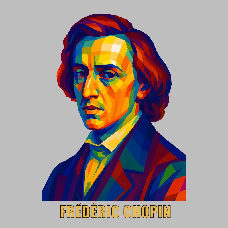 WPAP Polygon Portrait Frédéric Chopin Compositeur