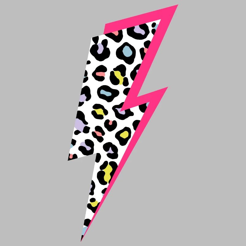 Lightning Leopard Pattern Pastel Colors with Neon Pink