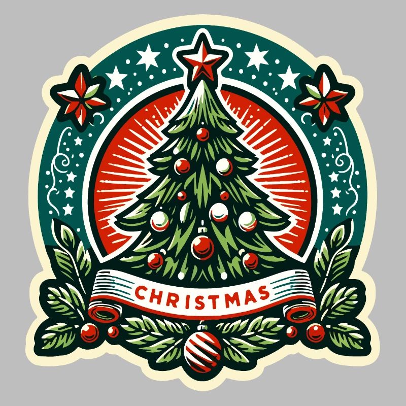 Vintage-Weihnachtsbaum-Abzeichen