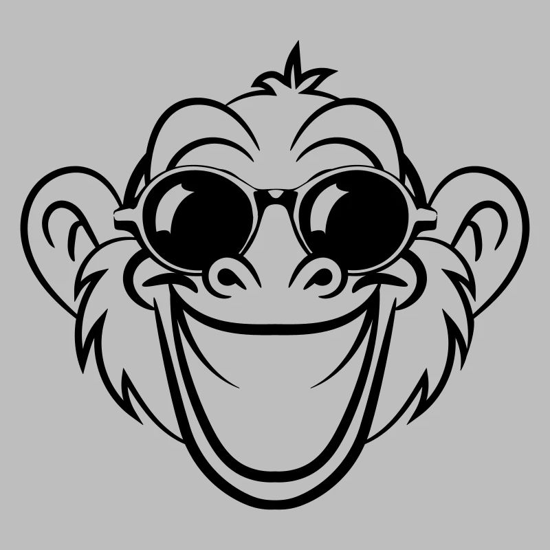 visage de rire de singe