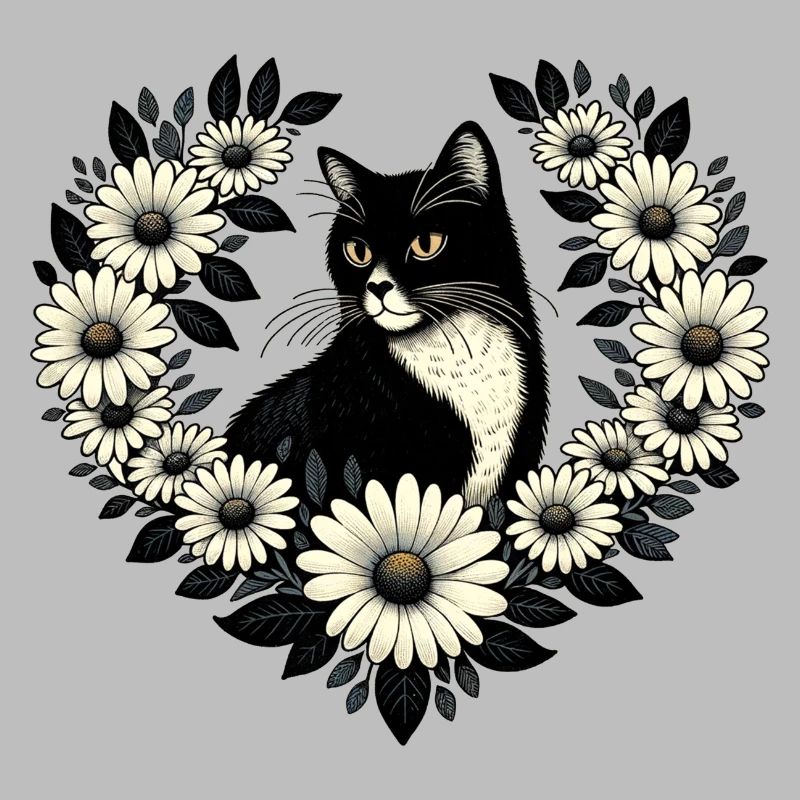Smoking Katze Gänseblümchen