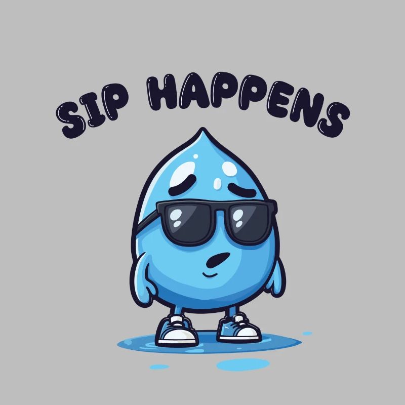 sip happens - Wassertropfen Comicfigur