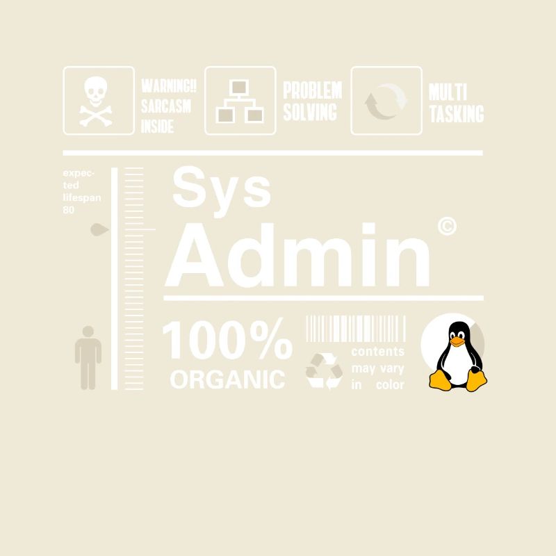 Sys Admin Penguin Computer Nerd pc Board cpu inh