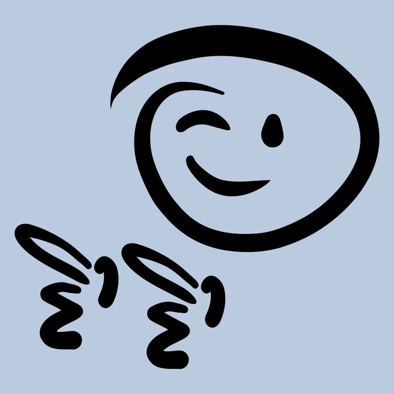Face winks, shows pistol finger. Emoticon.