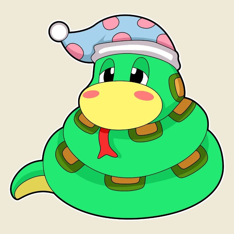 Bonnet de nuit endormi serpent