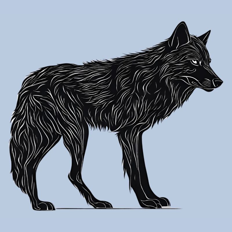 Wilder Wolf - Schwarzer Wolf T-Shirt oder Pullover